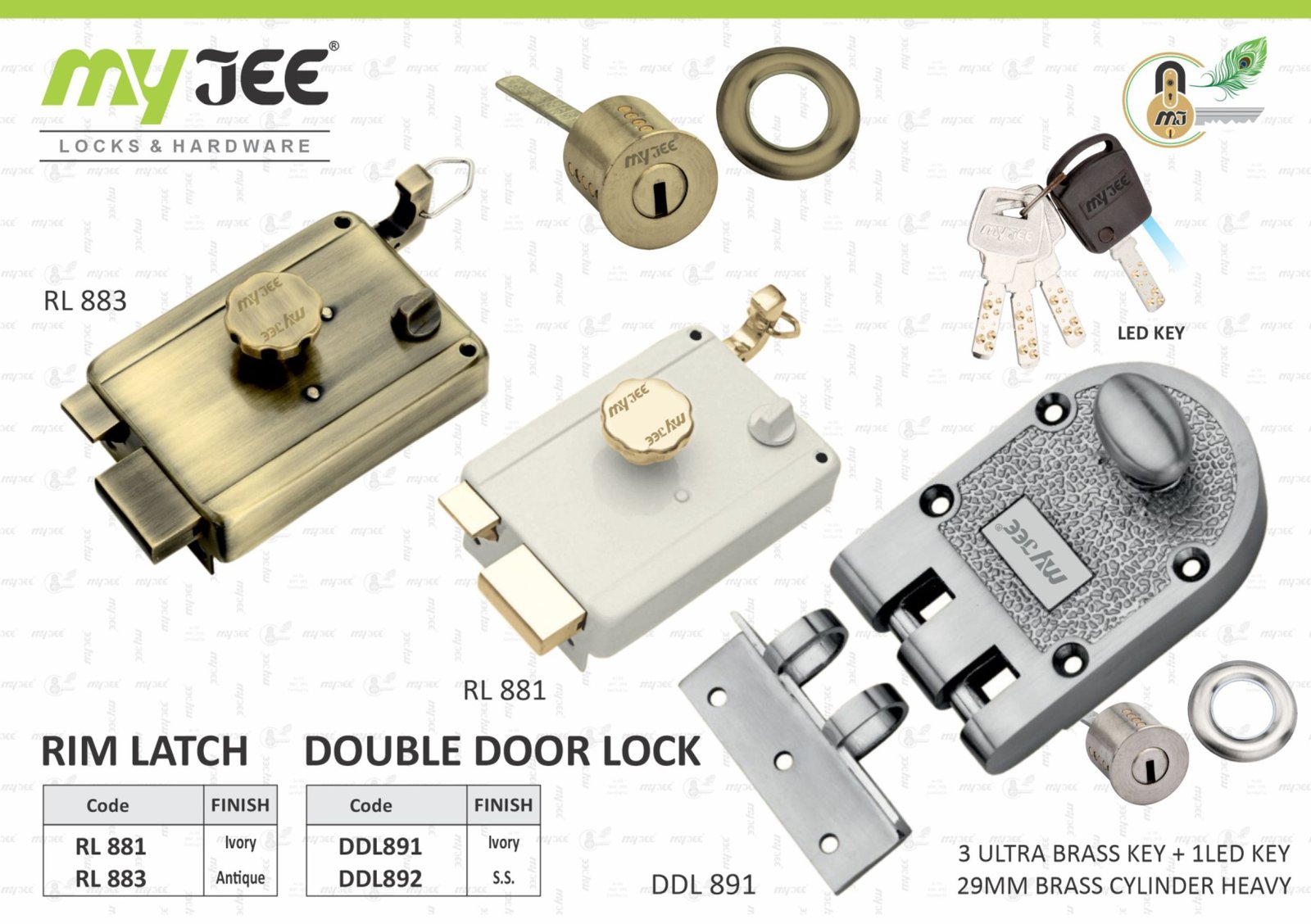 RIM LATCH DOUBLE DOOR LOCK